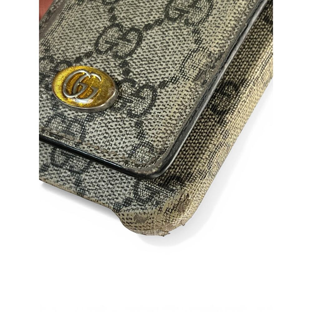Gucci Ophidia GG Supreme iPhone 13 Case Beige Ebony snap off Card Slot Wallet - Picture 6 of 12